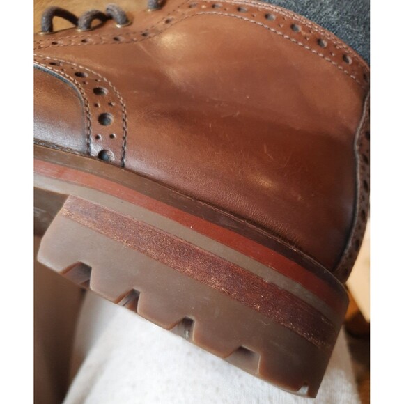 Johnston & Murphy Karnes 1850 Cap Toe Leather Boots | Men\'s 8.5M | Brown